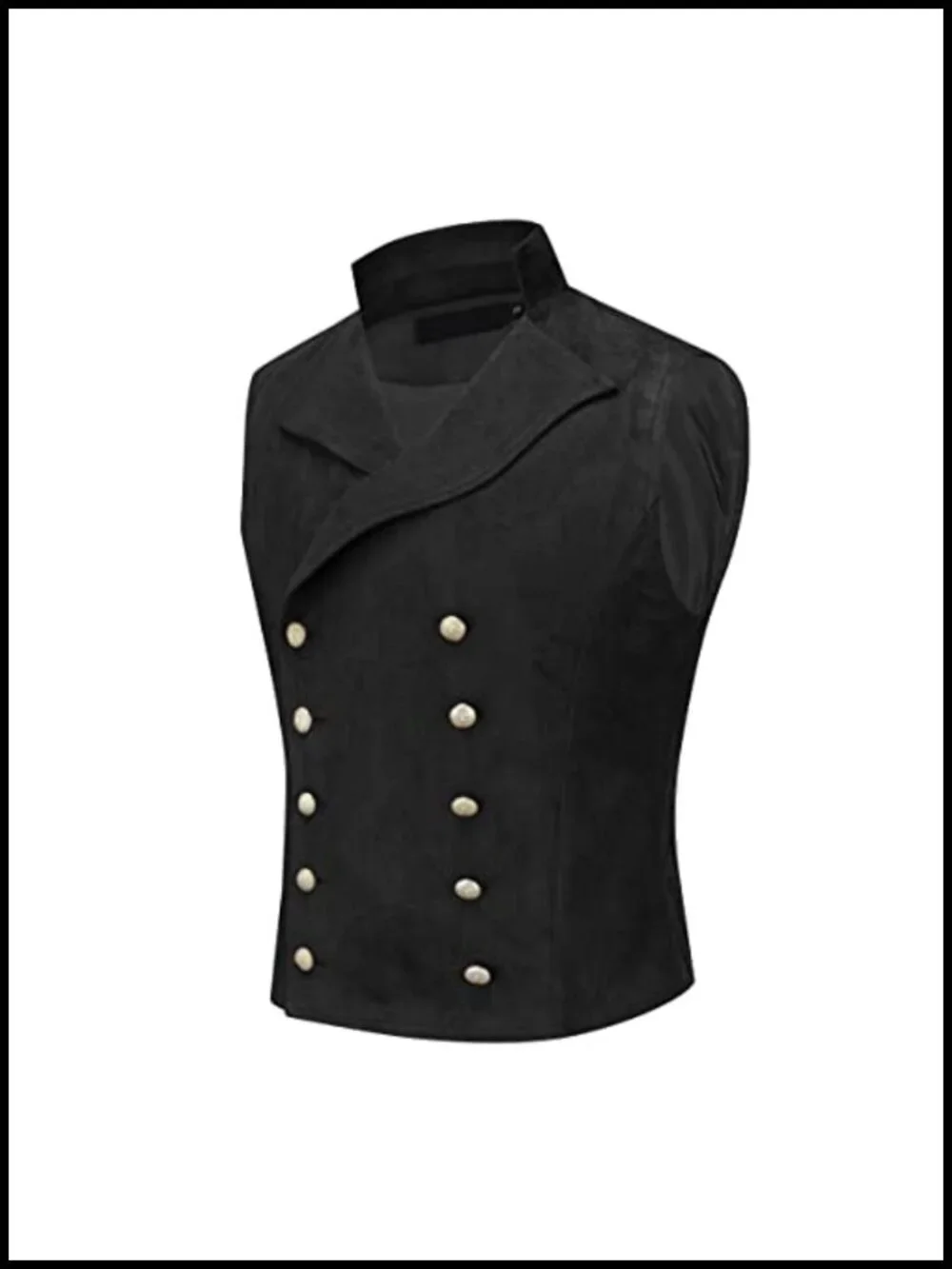 Mens Double Breasted Suede Dress Vest Gothic Steampunk Prom Party Velvet